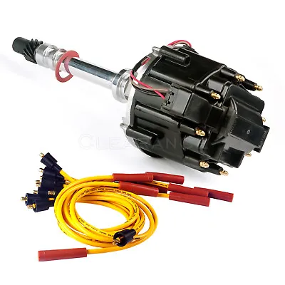 Chevy SBC 350 BBC 454 HEI Black Distributor & Spark Plug Wires Kit • $93.50