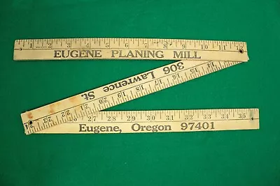 Vintage Wooden Advertising Ruler Folding Yardstick Eugene Planning Mill Oregon • $3.95