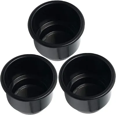 Novelbee 3pcs Black Recessed Plastic Cup Drink Holder For Boat Truck Car Marine • $13.64