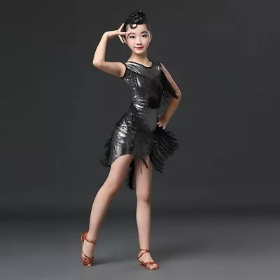 Girl Kid Children Dance Dress Latin Salsa Tango Tassel Dancewear Performance • $44.09