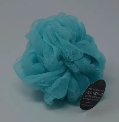 Bath & Body Works Teal Blue Mesh Shower Sponge Loofah Pouf Soft Silicone Strap • $5.99