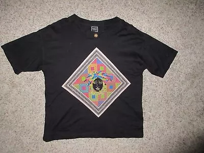 Versace Jeans Couture Black T-shirt Men Sz Large Multi-color Medusa Gold Button • $209.99