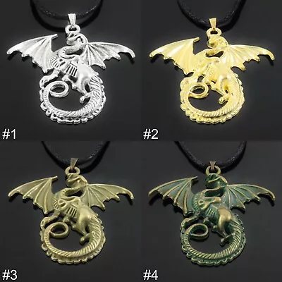 Dragon Pendant Necklace Goth Emo Punk Rocker Mens Womens Boys Girls Jewellery UK • £3.99