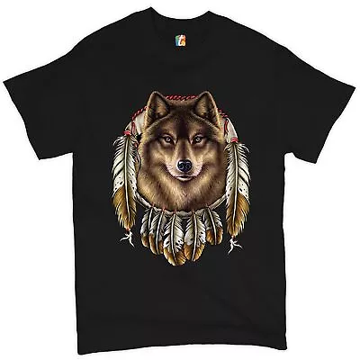 Wolf Spirit T-shirt Native American Dreamcatcher Indigenous Men's Tee • $22.95