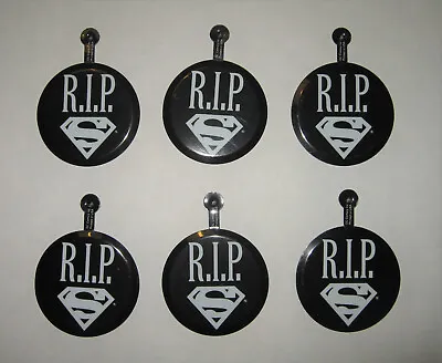 Lot Of 6 Unused R.I.P. Death Of Superman Superman's Funeral 1992 RIP Pin Buttons • $8.99