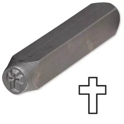 Steel Stamp Punch Tool Design Embellish Metal Plastic Blanks Cross 10 • $11.99