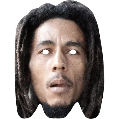 Bob Marley Retro Celebrity Card Face Mask - Ready To Wear - Fancy Dress • £1.49