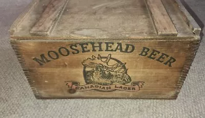 Vintage Moosehead Beer Wooden Crate Dovetails Lager Box Sliding Lid Canada Lager • $89.99