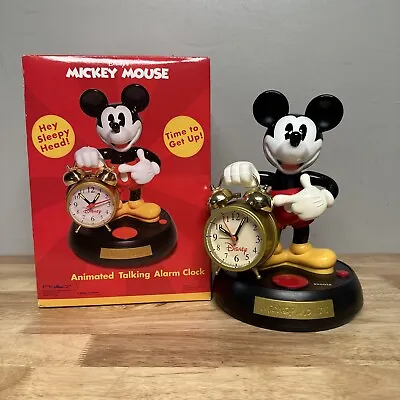 Disney Mickey Mouse Animated Talking Alarm Clock - Tested & Working W/Box • $139.99