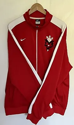 MANNY PACQUIAO NIKE Men’s 2XL Track Suit Jacket Zip Pockets Logos Red White XXL • $100