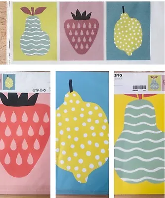 IKEA TRILLING Set 3 Art Posters Fruit Strawberry Pear Lemon Whimsical Wall Decor • $39.95