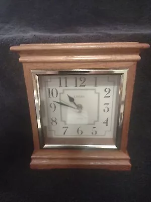 LINDEN Quartz Mantel Clock Wood Case Works Great - With Original Owners Manual  • $10