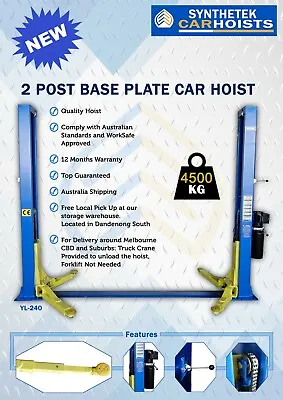 New 4.5 Ton 2-post Base Plate Car Hoist • $28000