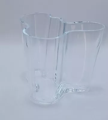 Vtg Alvar Aalto Of Finland  Savoy  Vase Clear Blown Glass Abstract 4.5  Tall EUC • $99.99