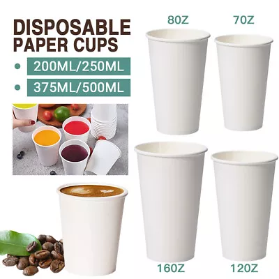 Disposable Coffee Cups Triple Wall 8Oz 12Oz 16Oz Takeaway White Cups Bulk • $15.99