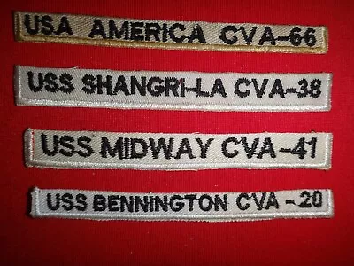 4 US Navy USS Aircraft Carriers Patches: AMERICA SHANGRI-LA MIDWAY BENNINGTON • $12.95