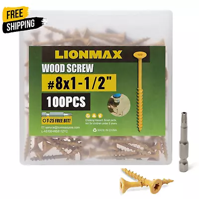 Wood Screws 1-1/2 Inch Deck Screws #8 X 1-1/2  100 PCS Rust Resistant Epoxy  • $13.20