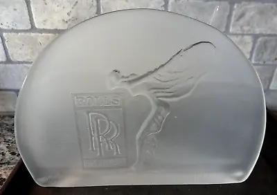 R. Lalique Art Deco Glass Rolls Royce Spirit Of Ecstasy Badge Showroom Plaque • £679.84