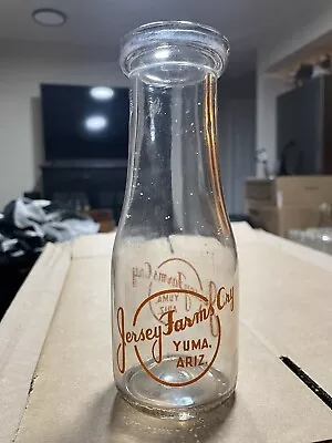 Trptq Third Quart Milk Bottle Jersey Farms Creamery Yuma Arizona • $9.99