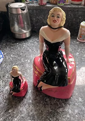 Vintage Marilyn Monroe Clay Art Heart Shaped Cookie Jar And Salt And Pepper • $23.50