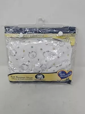 New Gerber Standard Rectangle Fitted Bassinet Sheet 100% Cotton 32”x16  White • $13.95