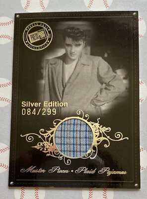 2008 Press Pass Elvis Presley Master Piece Silver Plaid Pajamas Relic #ed 84/299 • $170