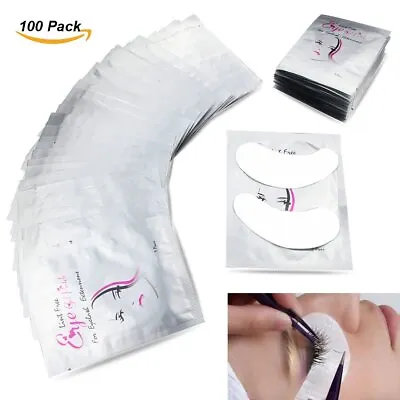 100pcs Eyelash Pads For Extension Under Eye Gel Pads Lint Free Lash Pads Patches • £4.99