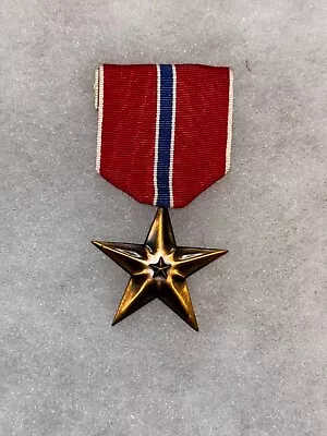 American Bronze Star Medal War Badge Military Ribbon Brooch WWII Pin Decor Gifts • $11.99