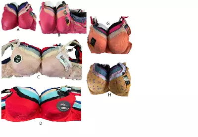 New  6 Pcs Lot Wire All Lace Multicolor  Light Padded Full Cover Demi Bras • $22.99