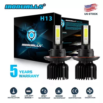 2x H13 9008 LED Headlight Bulbs Kit Super Bright For 2007-2021 Jeep Wrangler JK  • $23.99