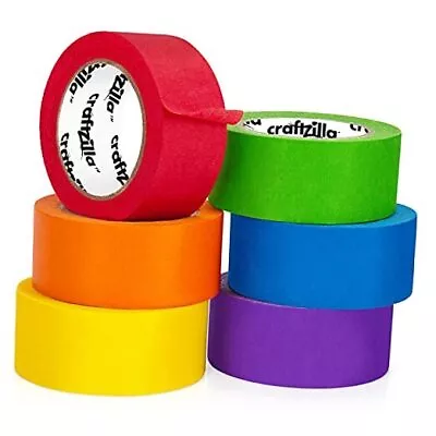  Colored Masking Tape – 6 Roll Multi Pack – 180 Feet X 1 Inch 10 Yards X 1 Inch • $20.95