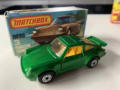 1978 Green Matchbox SF PORSCHE TURBO #3 From LESNEY Products UK. In  Orig Box • $29.99