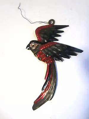 Vintage FLYING PARROT Bird ORNAMENT Mexican Punched TIN 6  • $3.95