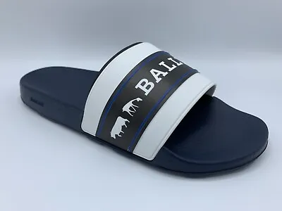 Bally Animals White Black And Blue Rubber Sandals Size US 12 Made In Italy • $186.75