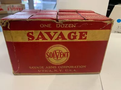 Savage Gun Solvent Collectible Vintage Antique Rare 1950-1960's 12-pack Box • $565