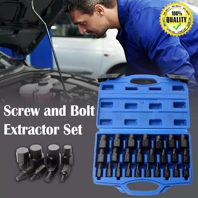 25Pcs Screw And Bolt Extractor Set Screw Extractor Remover Broken Bolt Remover • £41.29