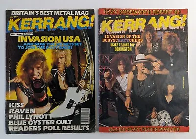 Kerrang Magazine 1985 & 1986 Issues X2 : Kiss Raven Malice Warlock (Used Cond) • £7.99