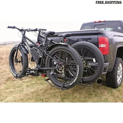 2 Fat Bike Rack Carrier Vehicle Mount Truck Hitch Heavy Duty Folding W/ Lock • $157.58