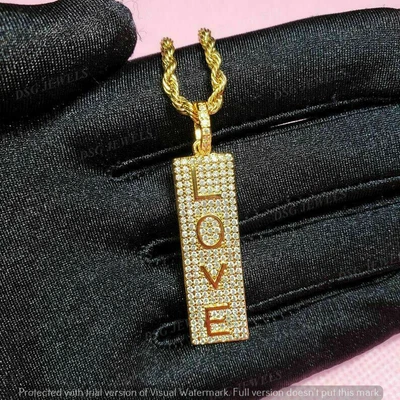 $139.99 • Buy 14k Yellow Gold Finish 2Ct Diamonds Mens Dog Tag Customized Love Name Pendant