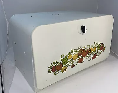 $179.10 • Buy Vintage Mushroom Bread Box Vegetables White Beauty Box Tin Pie Shelf USA