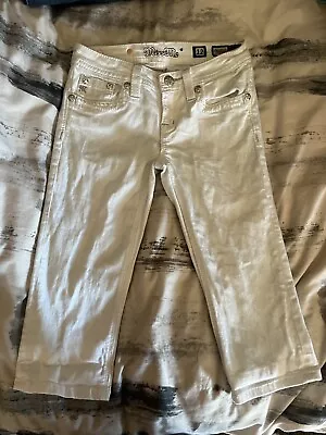 GIRLS MISS ME Jeans JK7232P3 White Capri Pants Size Girls 12 • $15