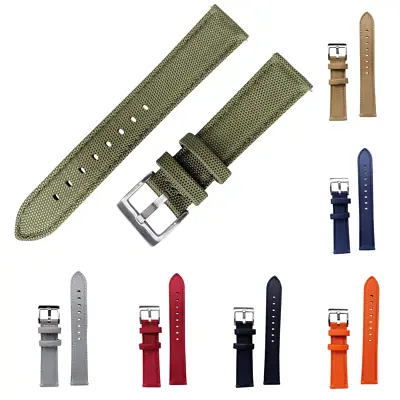 Watch Strap Band Two Piece Nylon Canvas Sailcloth Quick Release 20mm 22mm UK • £10.95