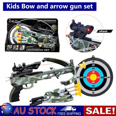 Outdoor Sport Shooting Toy Set Kids Real Action Mini Bow And Arrow Gun Gift AU • $42.69