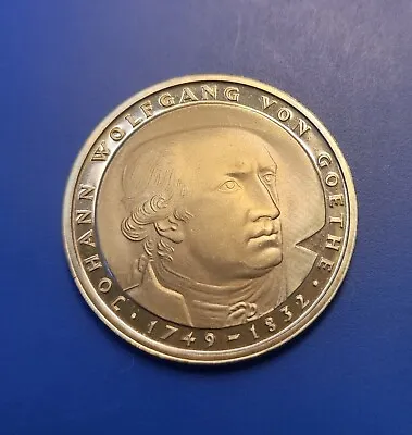 1982 Germany 5 Deutsche Mark.  Uncirculated Nickel PROOF Coin.  KM# 156.  GOETHE • $10.80