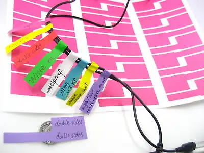 Waterproof Double Sided Pink Printable Write On Cable Sticker Cable Marker Tie • £3.49