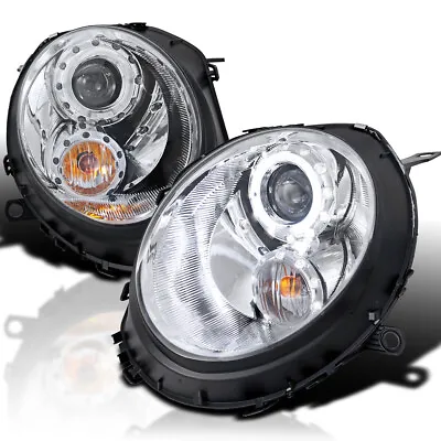 Fits 2007-2013 Mini Cooper S Clear Led Halo Projector Headlights Signal Lamp L+R • $261.99