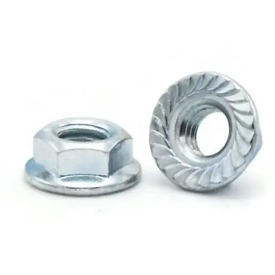 Zinc Plated Steel Hex Serrated Flange Nuts(68101/45/163/87/161/25/83/4) • $11.89