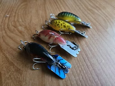 (4) Vintage Fred Arbogast Mud Bug 2  Crankbaits Lot Of 4 Fishing Lures • $24.99