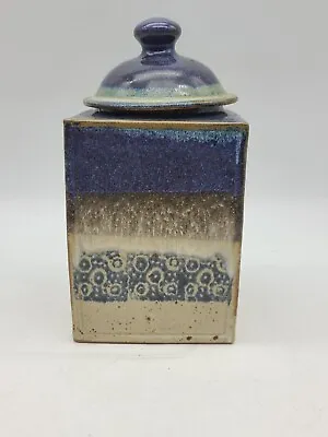 Rare Zun Signed Pottery With Seal 8.5  Square Vase With Lid • $19.99