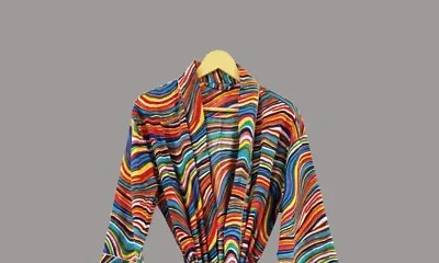 Indian Rainbow Striped Women's Clothing Kimono Cotton Bath Robes Maxi Night Gown • $39.92
